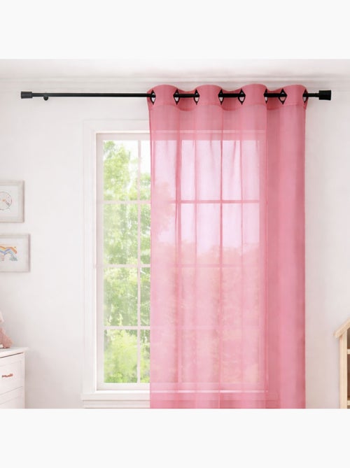 Voilage rose grande largeur - Kiabi