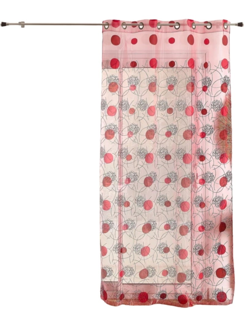 Voilage rouge motifs brodés Rouge - Kiabi