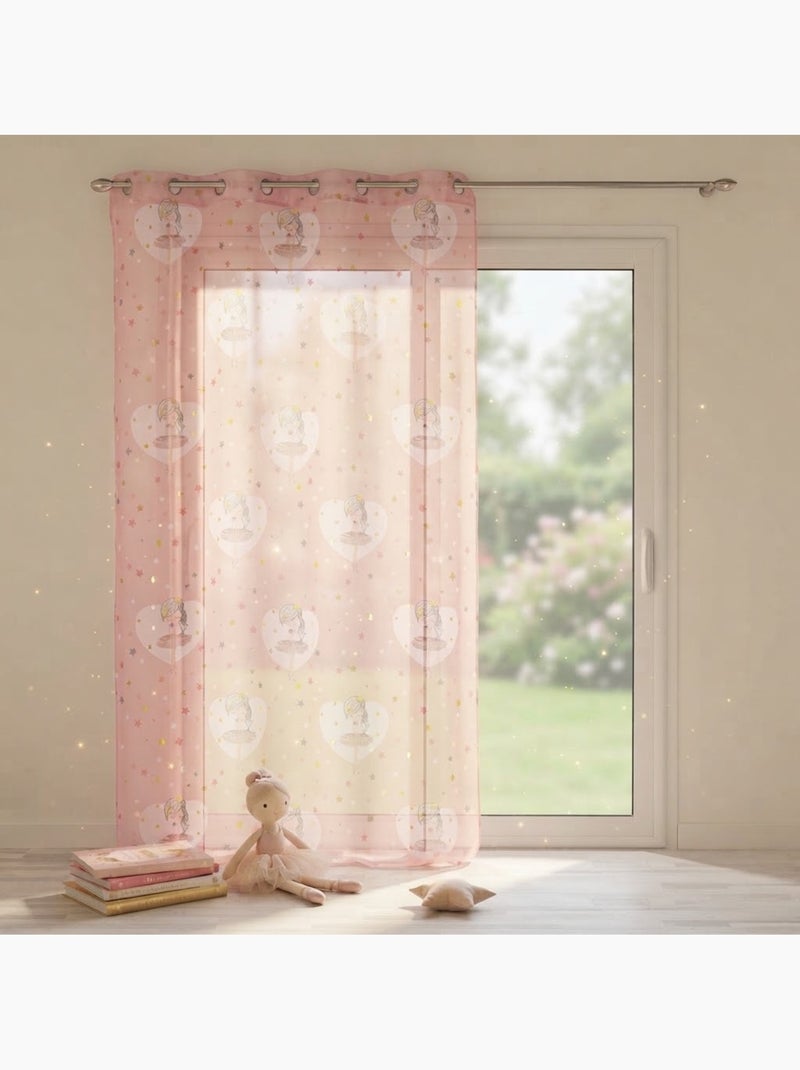 Voilage sable a oeillets petite danseuse étoile Rose - Kiabi