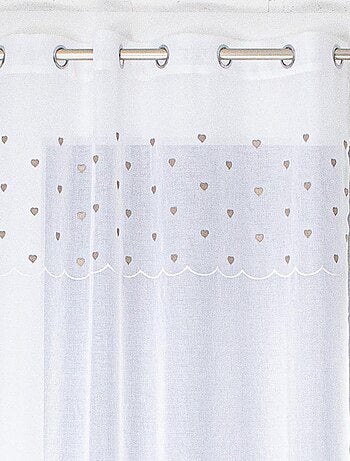 Voilage sablé avec top cœurs