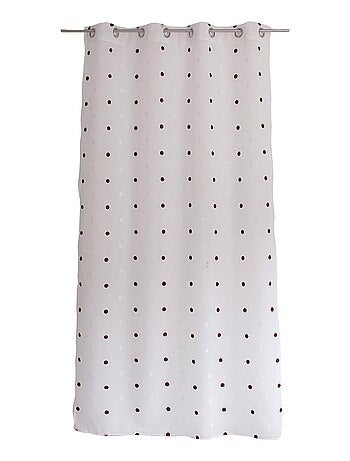 Voilage sablé brodé "Pois colorés