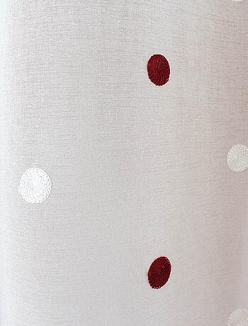 Voilage sablé brodé "Pois colorés
