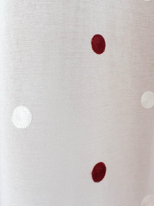 Voilage sablé brodé "Pois colorés" - Kiabi