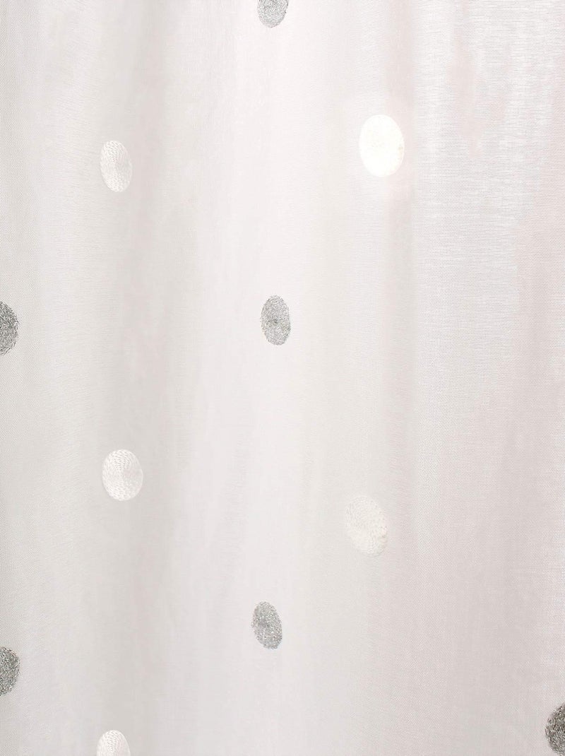 Voilage sablé brodé "Pois colorés" Gris souris - Kiabi