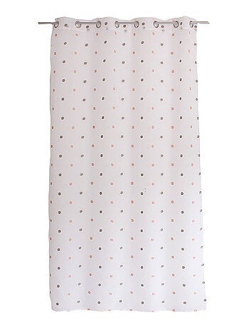 Voilage sablé brodé "Pois colorés