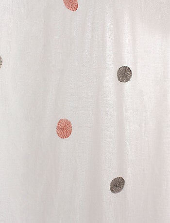 Voilage sablé brodé "Pois colorés