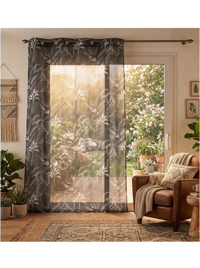 Voilage sable Collection Cabana Noir - Kiabi