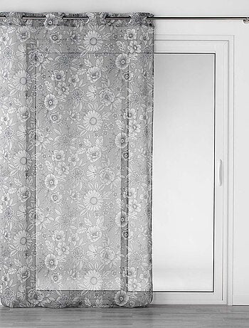 Voilage sablé et fleuri