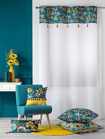 Voilage sablé imprimé floral