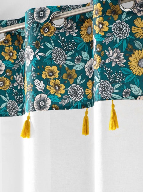 Voilage sablé imprimé floral - Kiabi