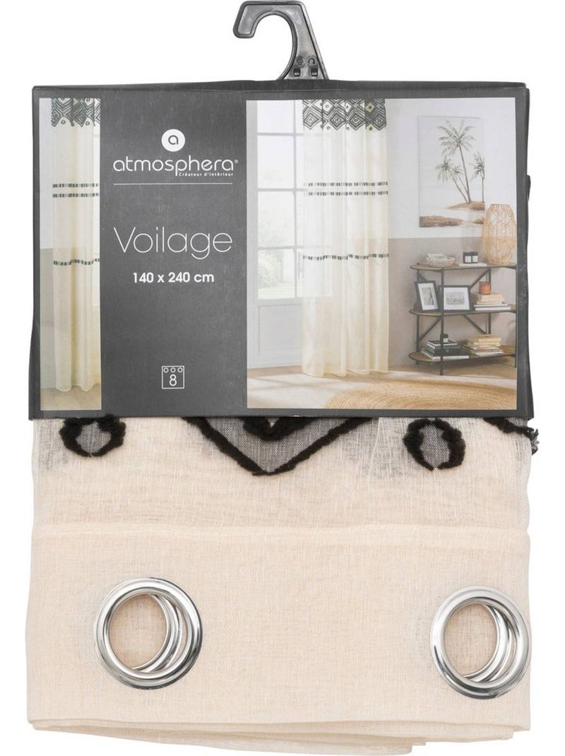 Voilage "sama" beige 140x240cm Lin - Kiabi