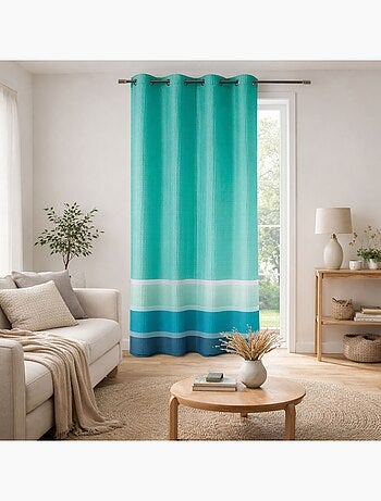 Voilage satiné rayures horizontales