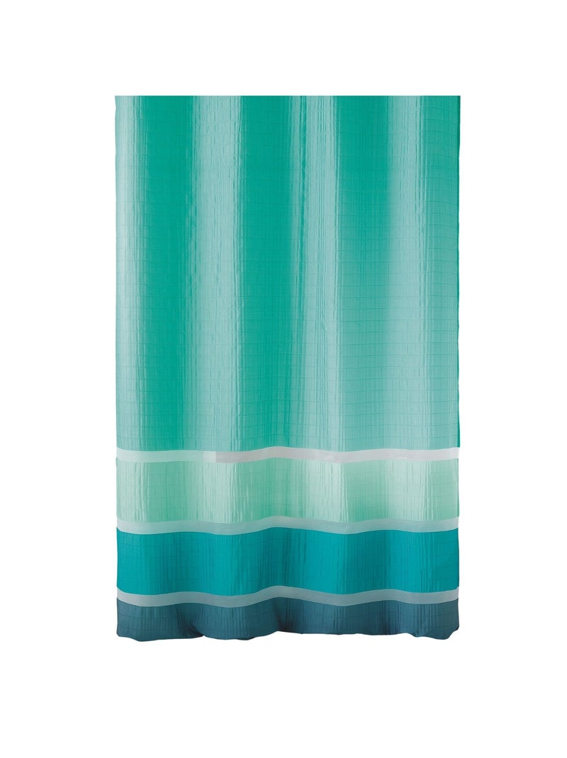 Voilage satiné rayures horizontales Bleu turquoise - Kiabi