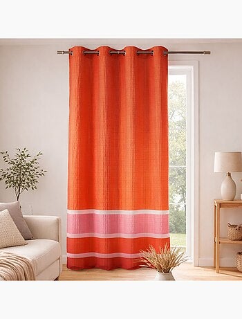 Voilage satiné rayures horizontales