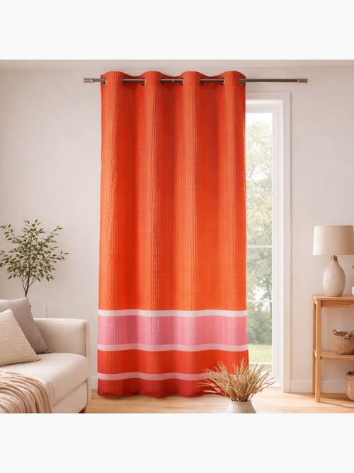 Voilage satiné rayures horizontales - Kiabi