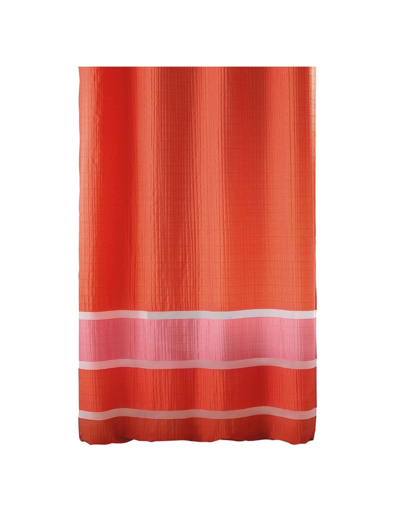 Voilage satiné rayures horizontales Orange corail - Kiabi