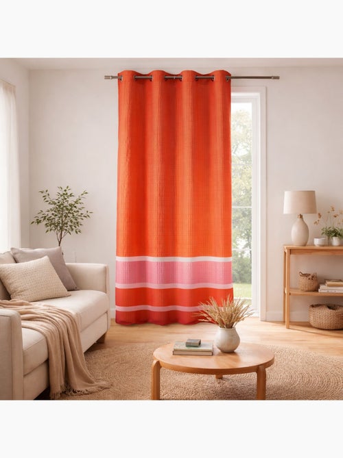 Voilage satiné rayures horizontales - Kiabi