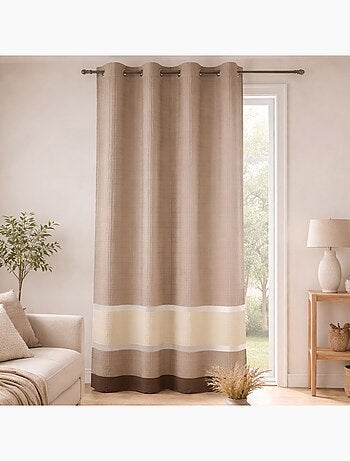 Voilage satiné rayures horizontales