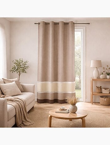 Voilage satiné rayures horizontales