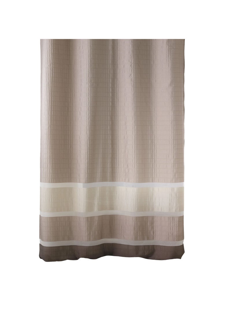 Voilage satiné rayures horizontales Taupe - Kiabi