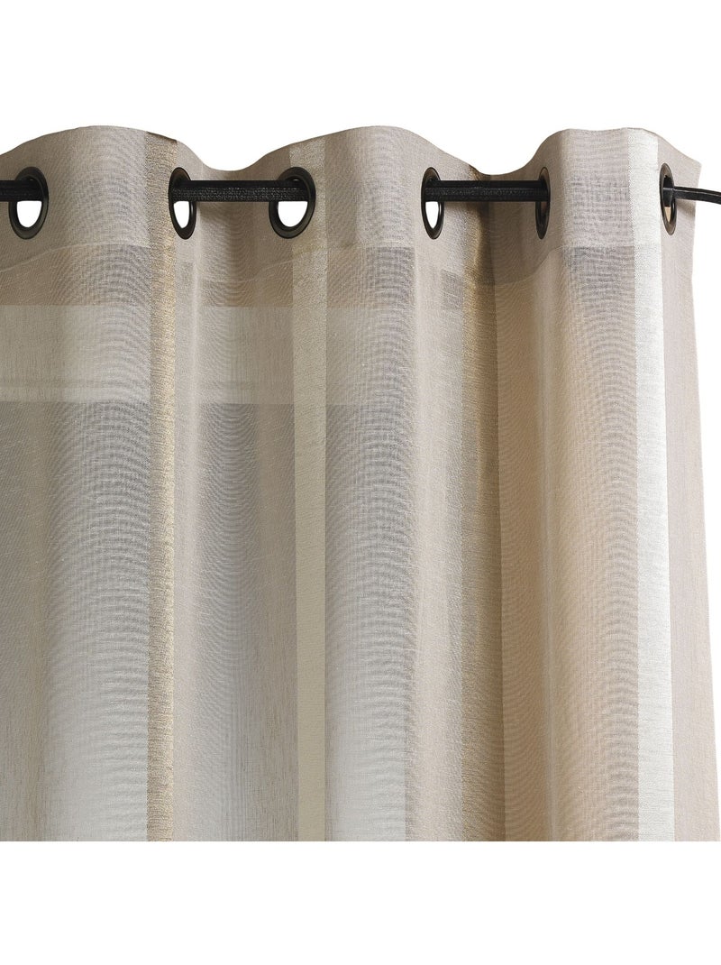 Voilage sobre à rayures verticales Beige - Kiabi