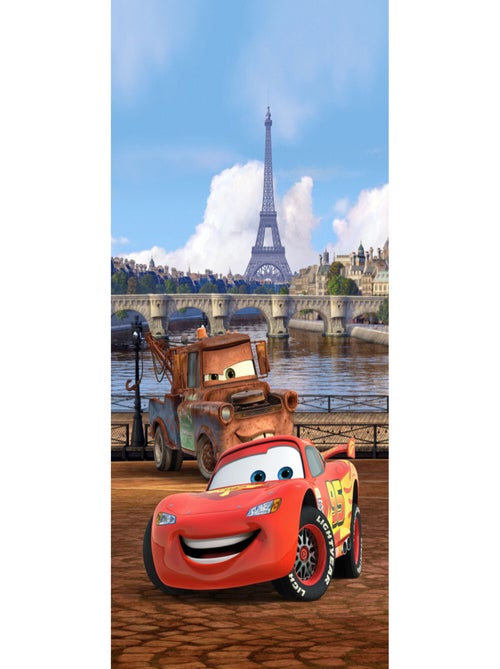 Voilage taille L Cars Flash Mc Queen et Martin à Paris de Disney 140CM X 245CM - Kiabi