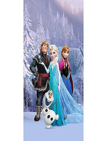 Voilage taille L La Reine des Neiges Portrait Anna et Elsa et leurs amis de Disney 140CM X 245CM