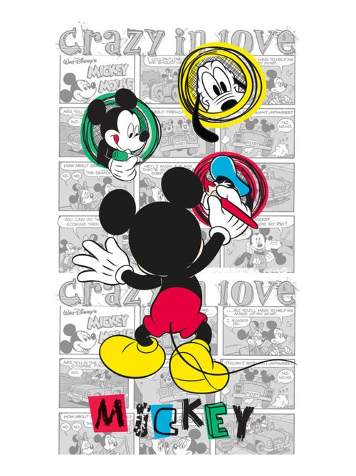 Voilage taille L Mickey Mouse le peintre de Disney 140CM X 245CM - Kiabi
