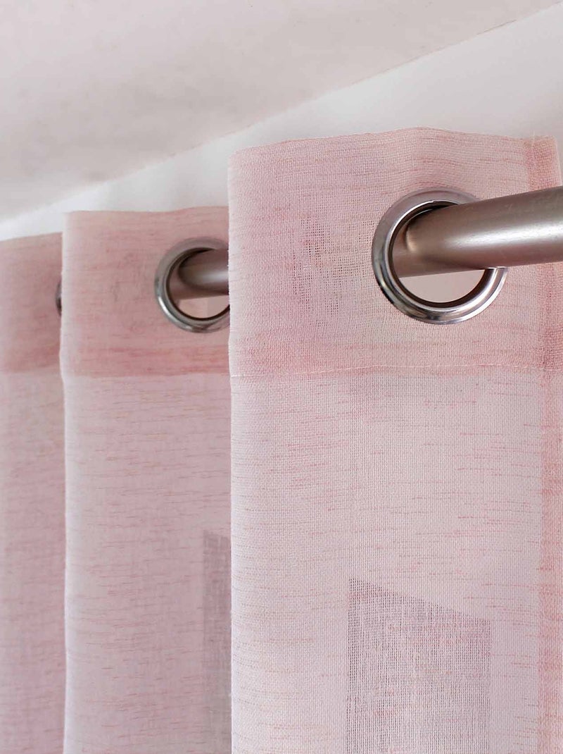 Voilage tamisant à l'aspect lin Vieux rose - Kiabi