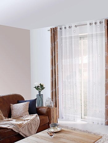 Voilage tamisant à motifs brodés