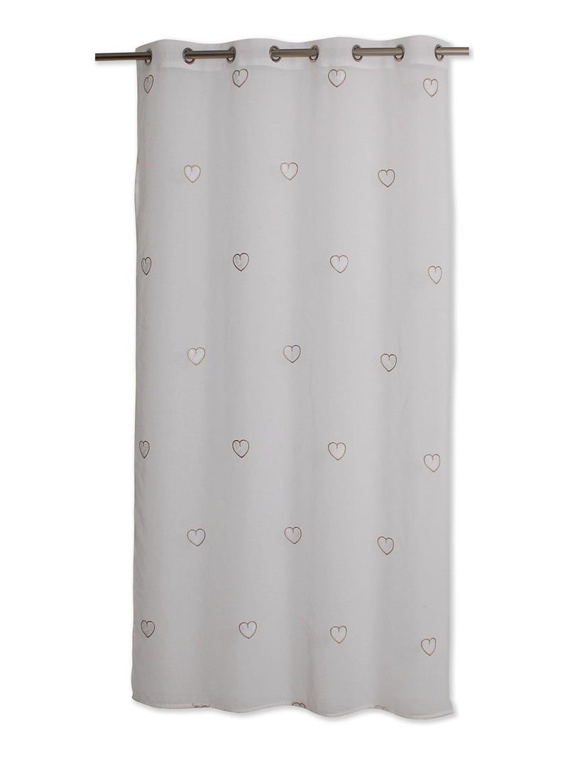 Voilage tamisant à motifs brodés Beige - Kiabi