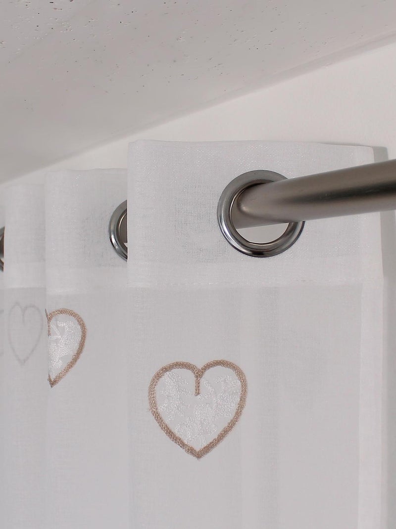 Voilage tamisant à motifs brodés Beige - Kiabi