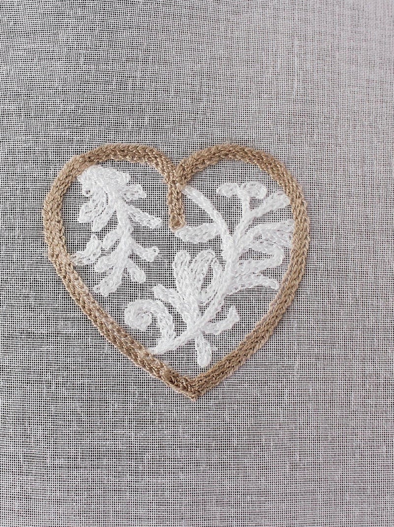 Voilage tamisant à motifs brodés Beige - Kiabi