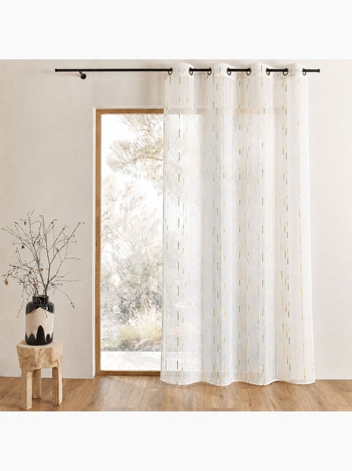 Voilage tamisant à motifs discrets de rayures - Kiabi Voilage tamisant à motifs discrets de rayures - Kiabi