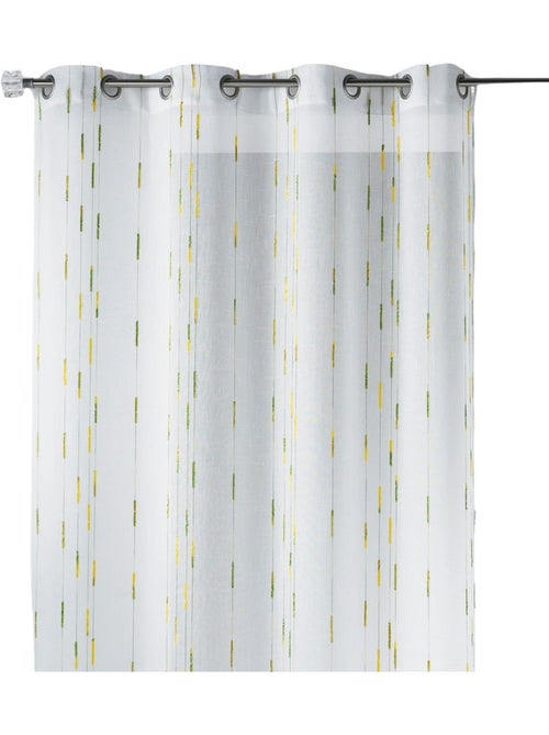 Voilage tamisant à motifs discrets de rayures - Kiabi Voilage tamisant à motifs discrets de rayures - Kiabi