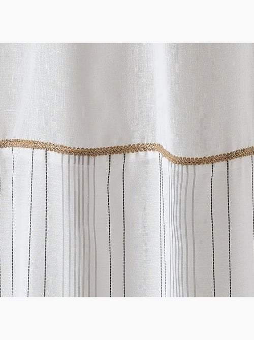 Voilage tamisant à nouettes avec parement et finition jute - Kiabi