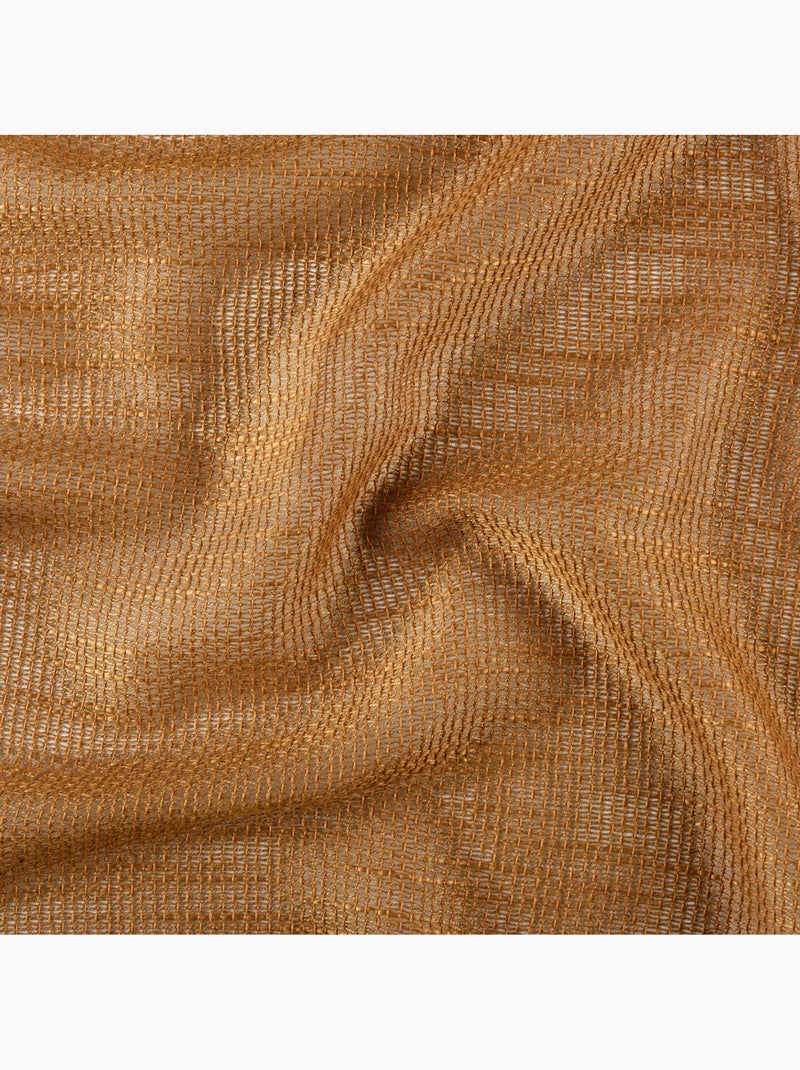 Voilage tamisant à œillets  - Effet filet ajouré Marron clair - Kiabi