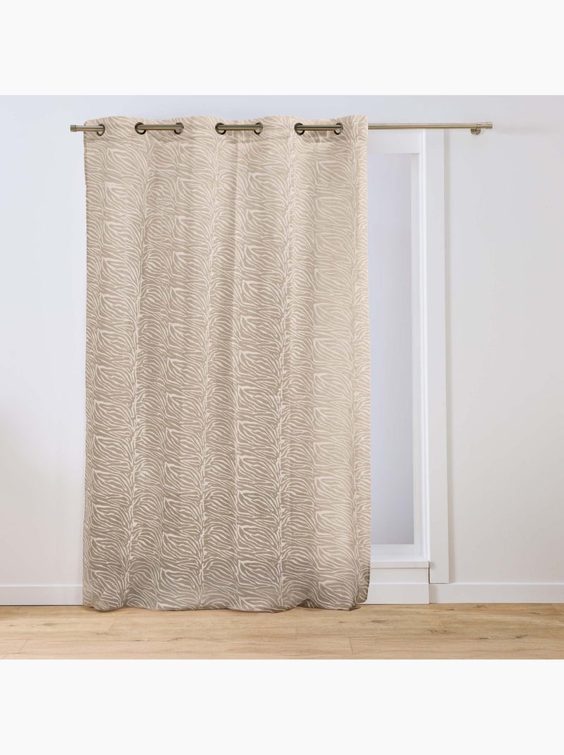 Voilage tamisant à œillets en voile tissé à motif zébré Blanc - Kiabi