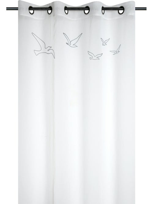 Voilage tamisant à œillets motif oiseaux - Kiabi