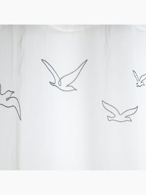 Voilage tamisant à œillets motif oiseaux - Kiabi