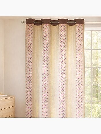 Voilage tamisant à pois et rayures