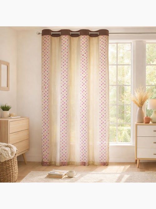 Voilage tamisant à pois et rayures - Kiabi