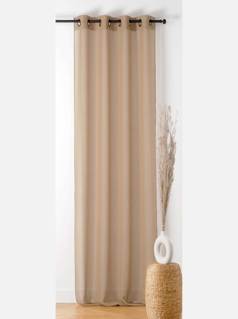 Voilage  tamisant à relief Beige clair - Kiabi