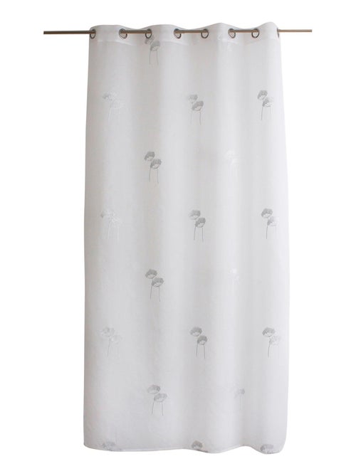 Voilage tamisant aux broderies florales - Kiabi