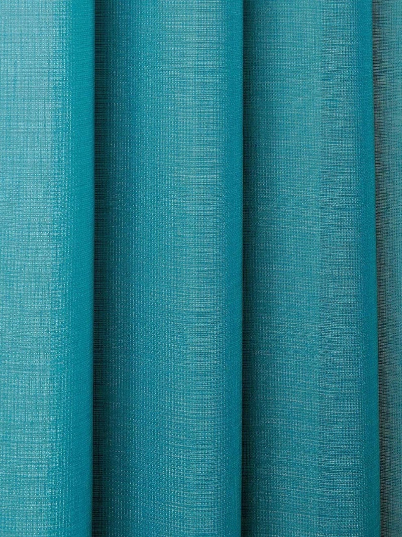 Voilage tamisant aux fils satinés Bleu - Kiabi