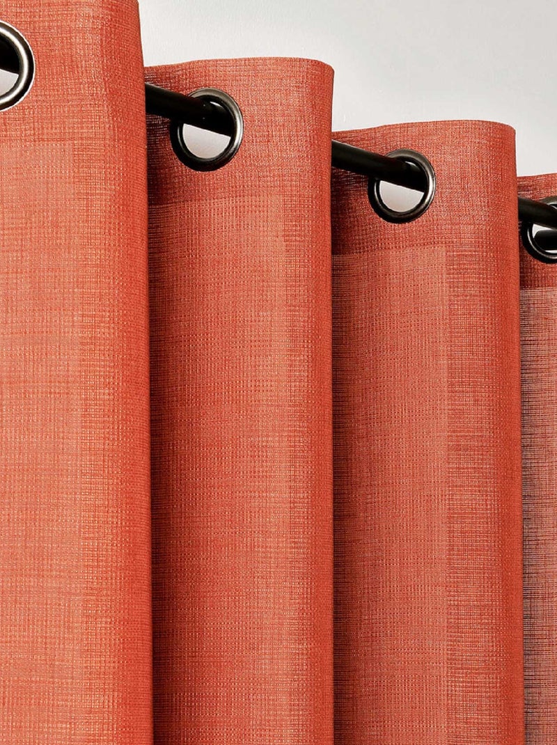 Voilage tamisant aux fils satinés Terracotta - Kiabi