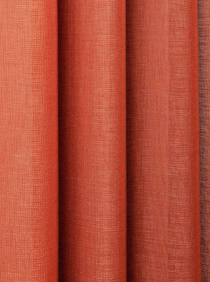 Voilage tamisant aux fils satinés Terracotta - Kiabi