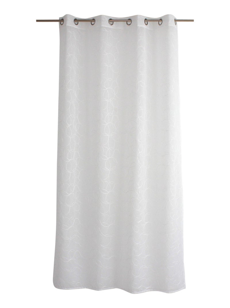 Voilage tamisant brodé de sphères Blanc - Kiabi