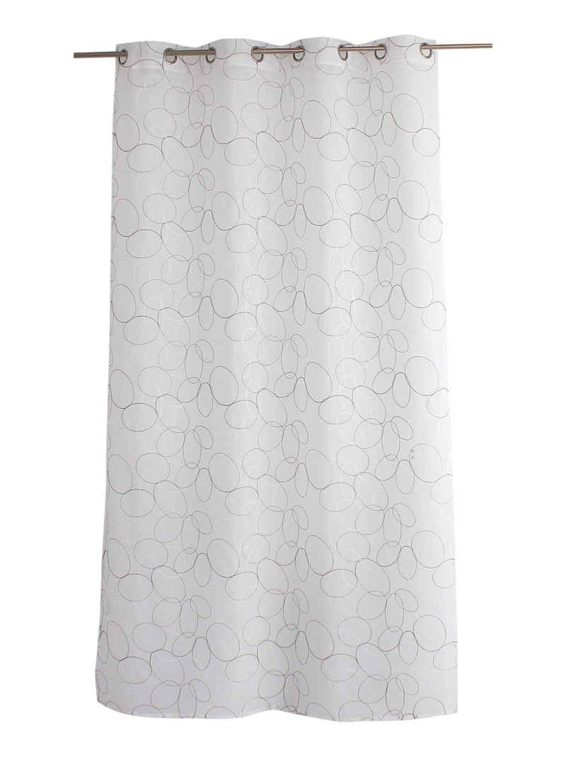 Voilage tamisant brodé de sphères Gris foncé - Kiabi