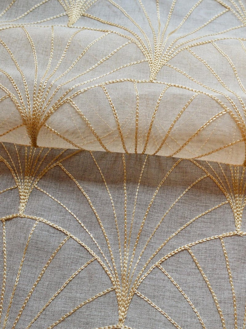 Voilage tamisant brodé Mia Beige - Kiabi